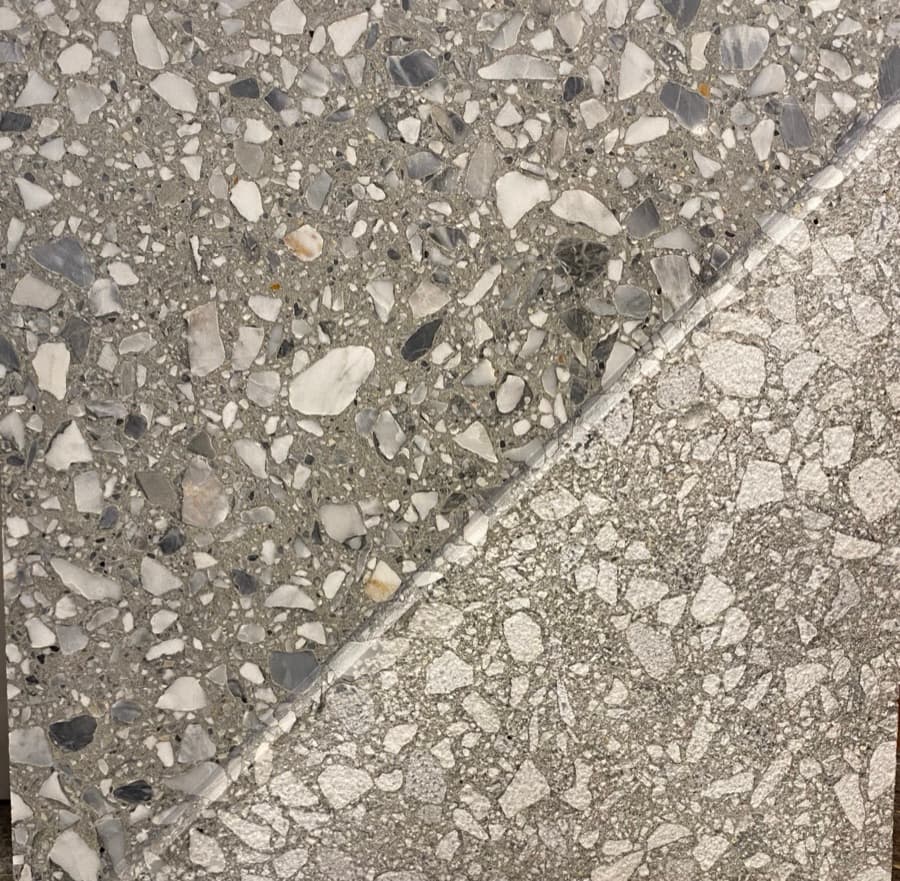 Agglo Bardiglio agglomerate terrazzo sample